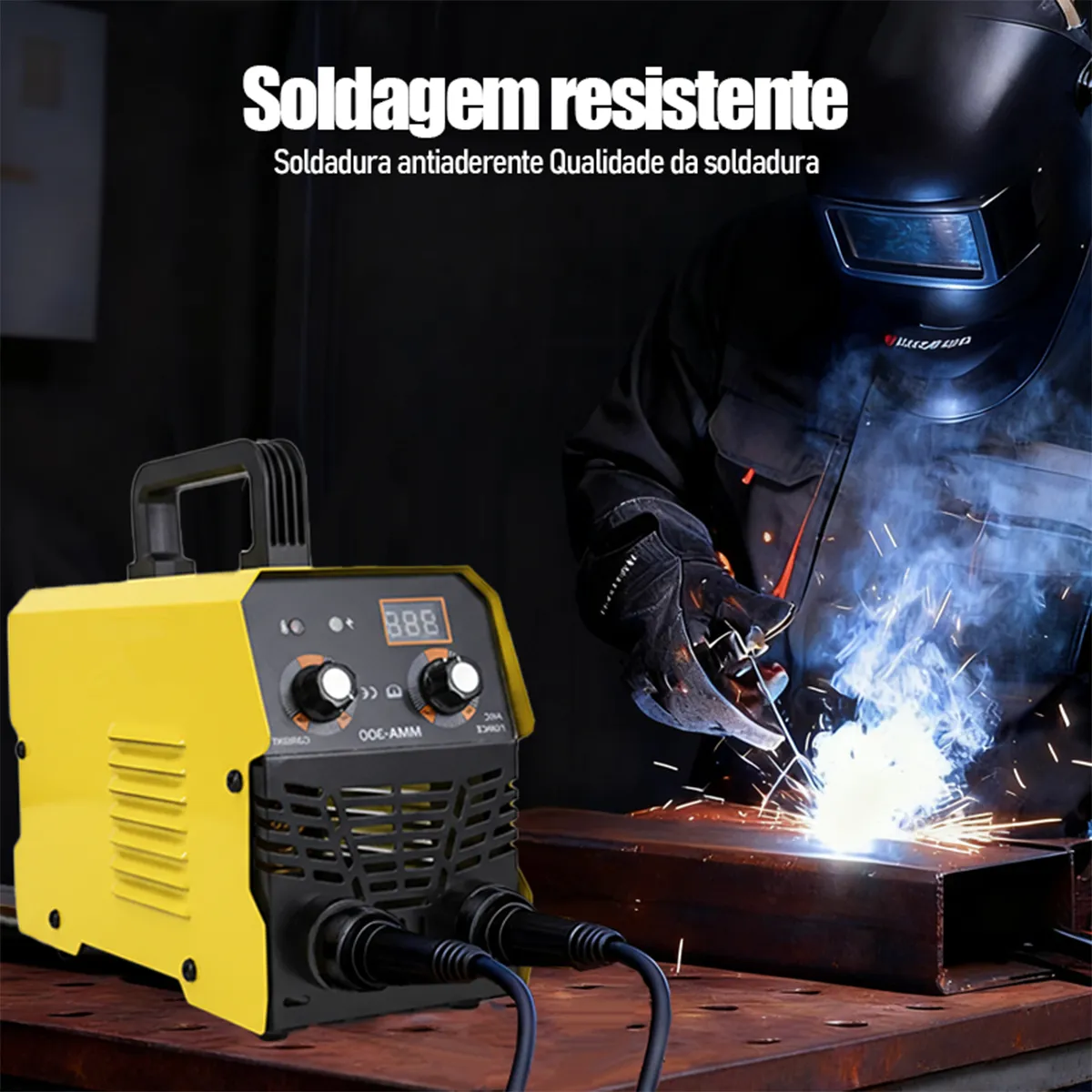 Máquina Inversora Solda Portatil Igbt Profissional Mma 300a